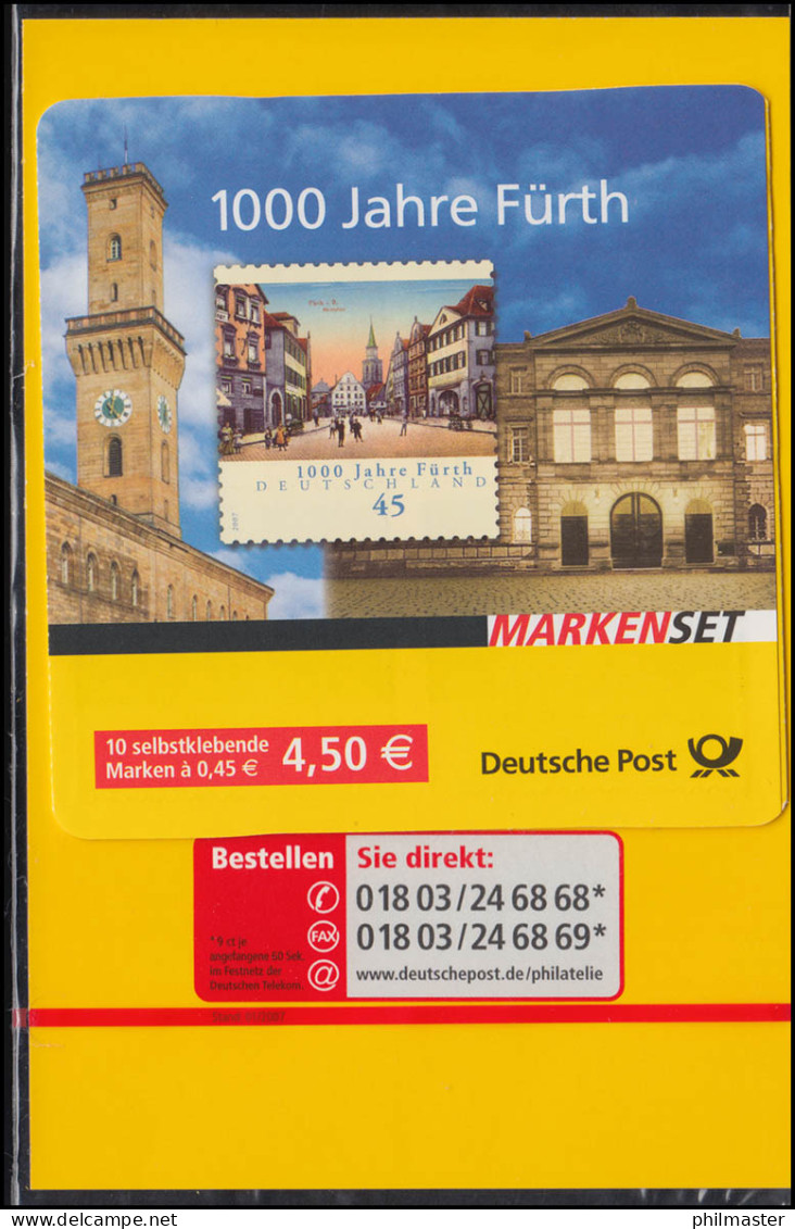 66I SB Aa MH Fürth Blister Stand 01/2007, Rotes Aufreißband, Label B ** - 2001-2010