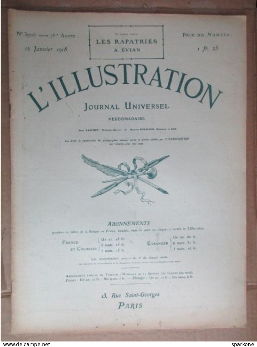 L'illustration (N° 3906 - 12 Janvier 1918) - 1900 - 1949