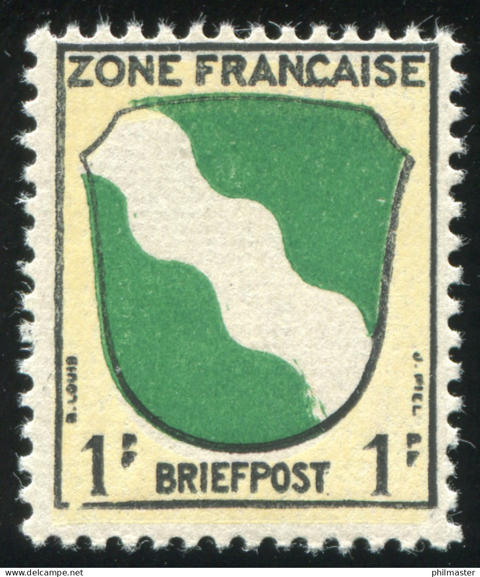 Franz. Zone Allgemein 1 Wappen Mit PLF I: Rahmenbruch Unten Links, Feld 46, ** - Emisiones Generales