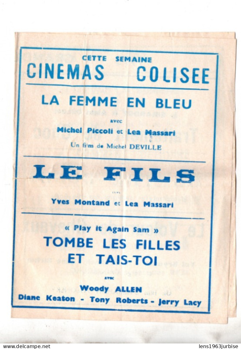 CIMEMA COLISEE , ( 1973 - 1974 )  , Programme Cinéma - Programs