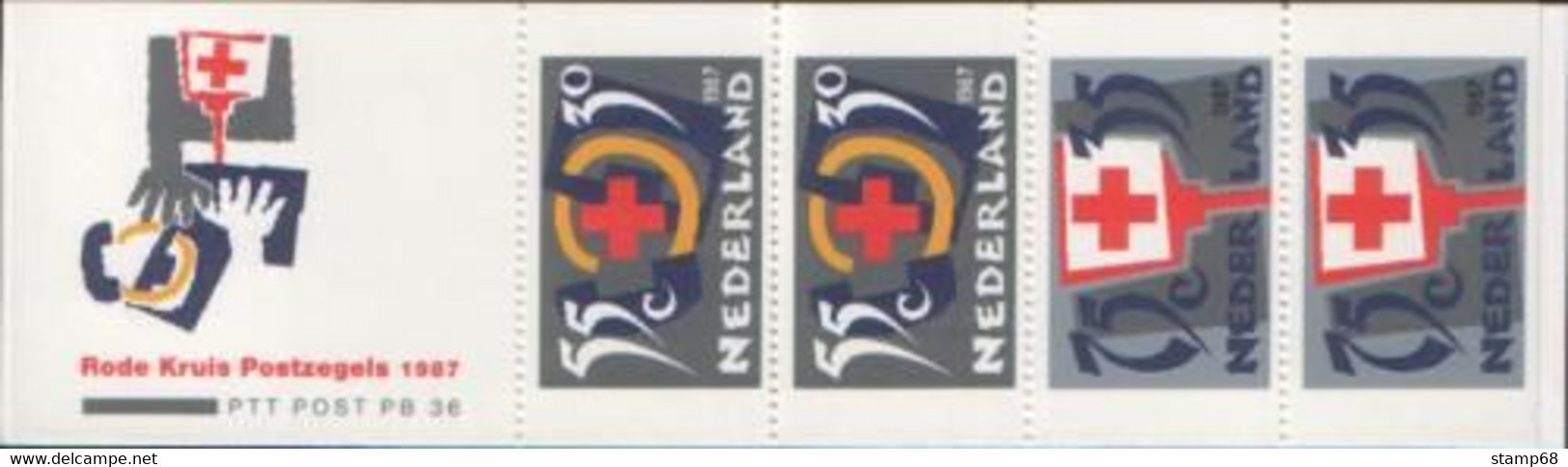 Nederland NVPH PB36 Rode Kruis 1987 MNH Postfris Red Cross - Booklets & Coils