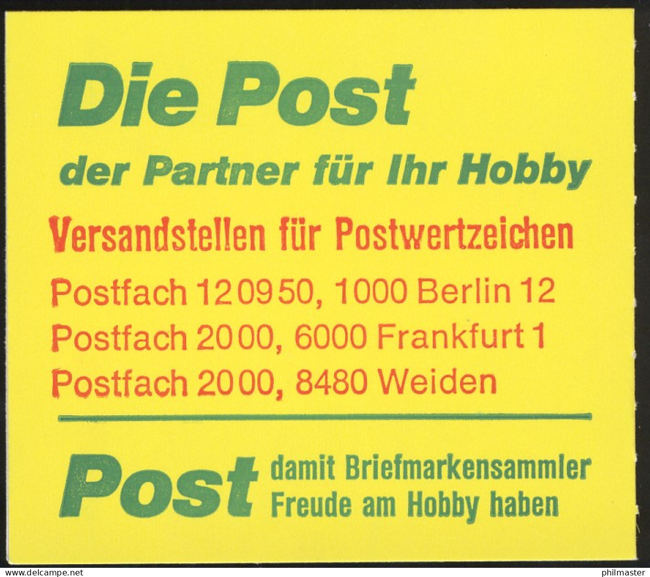 11f MH BuS 1980 - Mit PLF III ** Postfrisch - Carnets