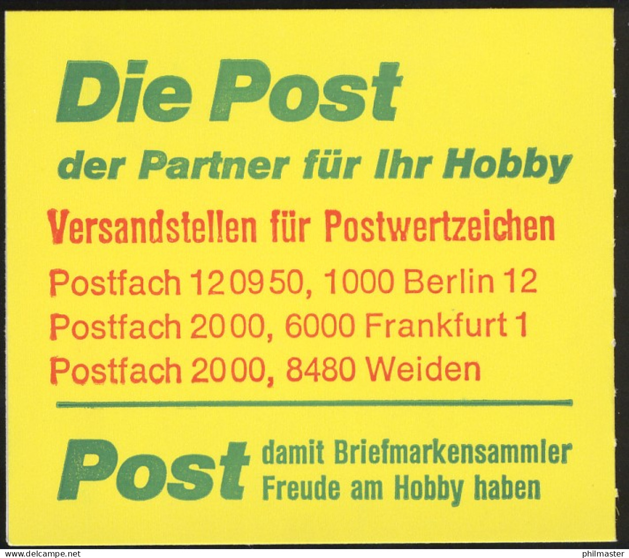 11f MH BuS 1980 - Mit Zählbalken ** - Booklets