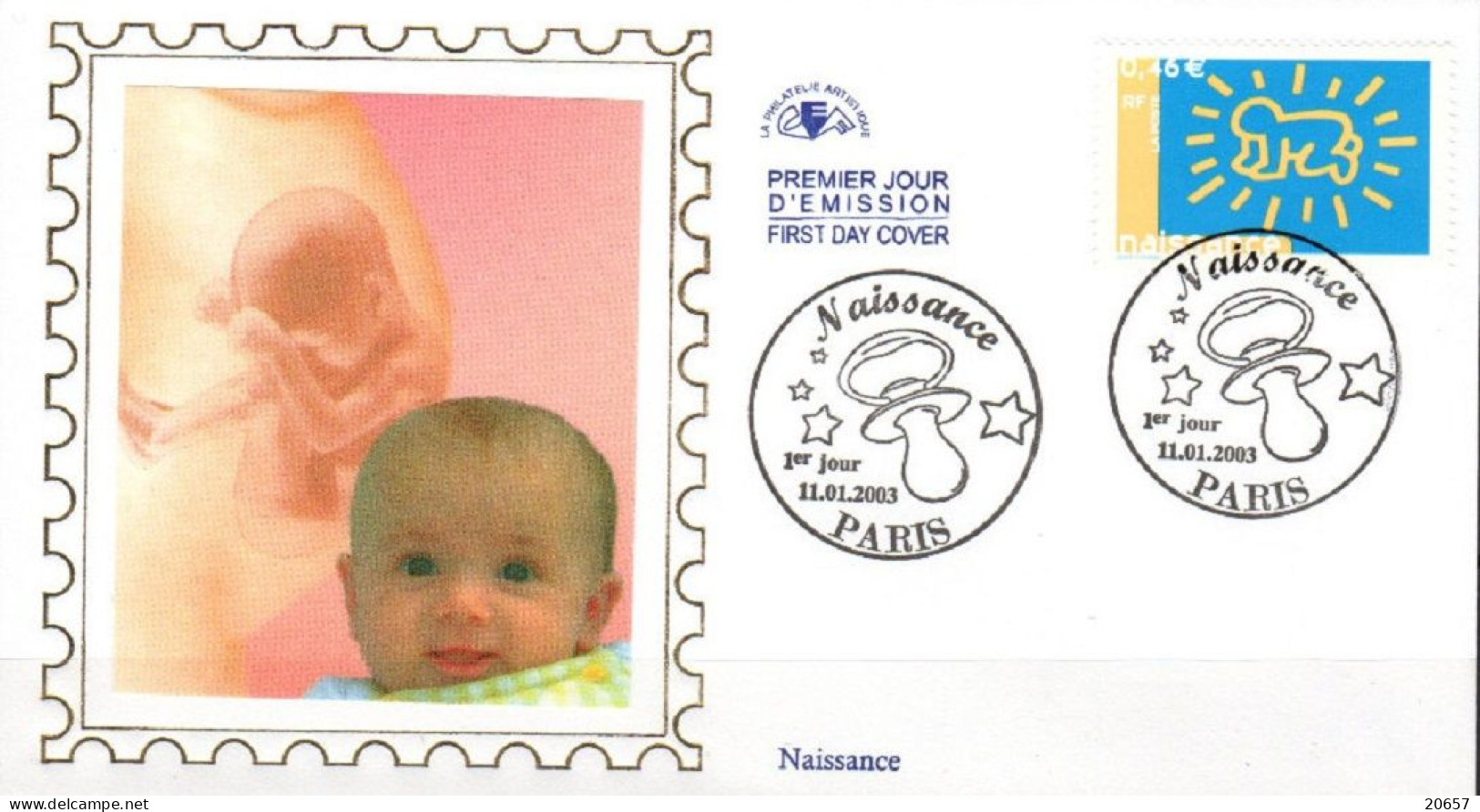 France 3541 Fdc Naissance, Bébé, Tétine, Foetus - Andere & Zonder Classificatie