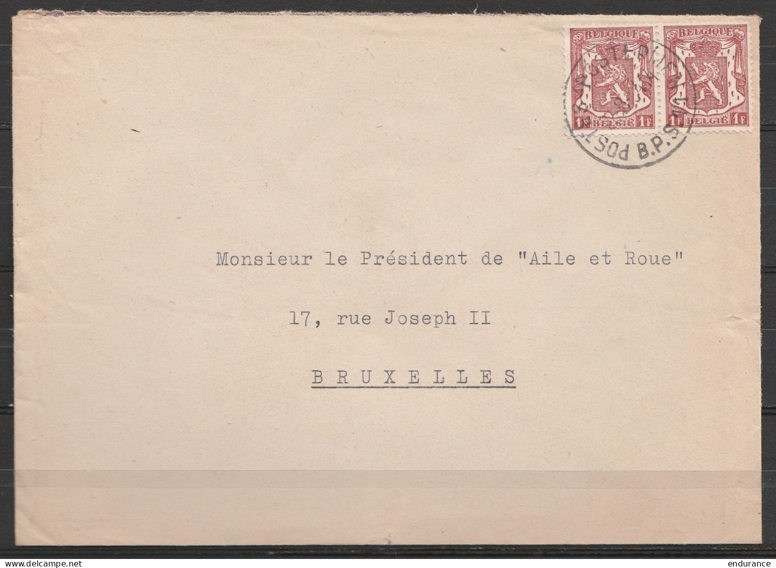 L. Affr. N°715 X2 Càd "POSTES-POSTERIJEN / 22-8-1945 / B.P.S.11" (bureau Militaire Forces Belges En Allemagne) Pour BRUX - Covers & Documents