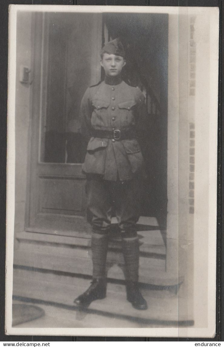 CP (soldat) Affr. N°169 X2 Flam. "BRUXELLES /27 VIII 1920/ Olympiades D'Anvers" Pour KOERICH (GD Luxembourg) (tarif 30c  - 1919-1920 Behelmter König