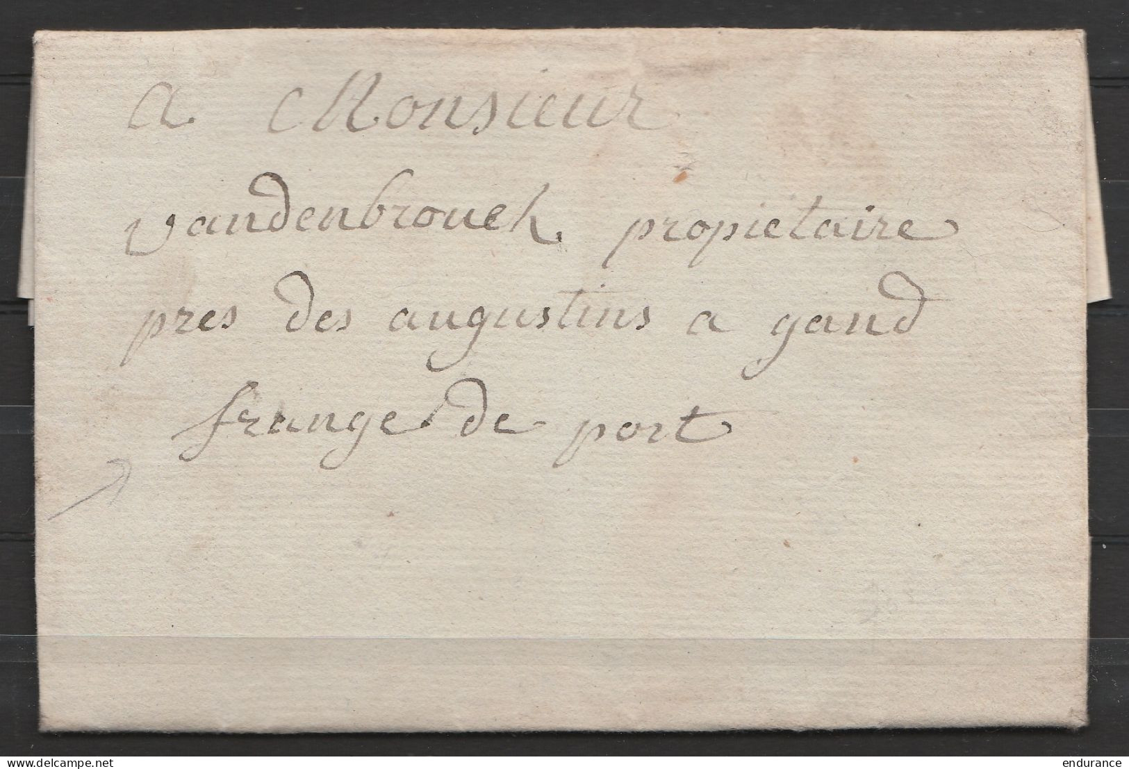 L. Datée 29 Termidor (An VI ?) De RENAIX Pour GAND - Man. "Franges De Port" ?! (franche De Port) - 1794-1814 (Periodo Francese)