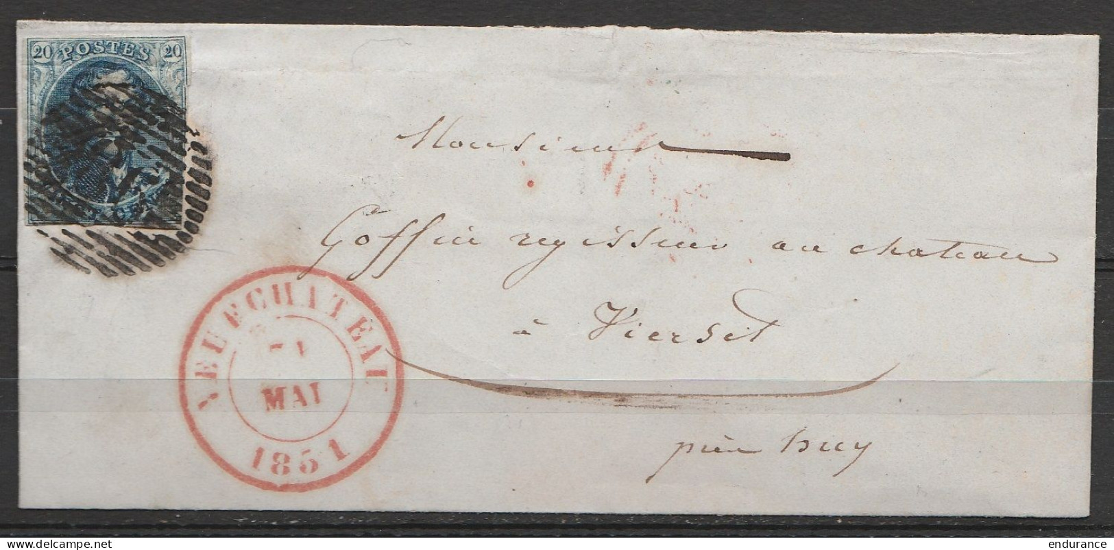 L. Affr. N°7 P86 Càd NEUFCHATEAU /31 MAI 1851 Pour Régisseur Du Château De VIERSET - 1851-1857 Medaillen (6/8)