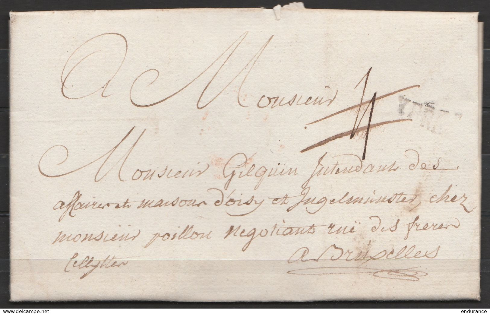 L. Datée 14 Avril 1776 De NEUVE EGLISE (Nieuwkerke) Pour BRUXELLES - Griffe "YPRES" - Port "4" - 1714-1794 (Paesi Bassi Austriaci)