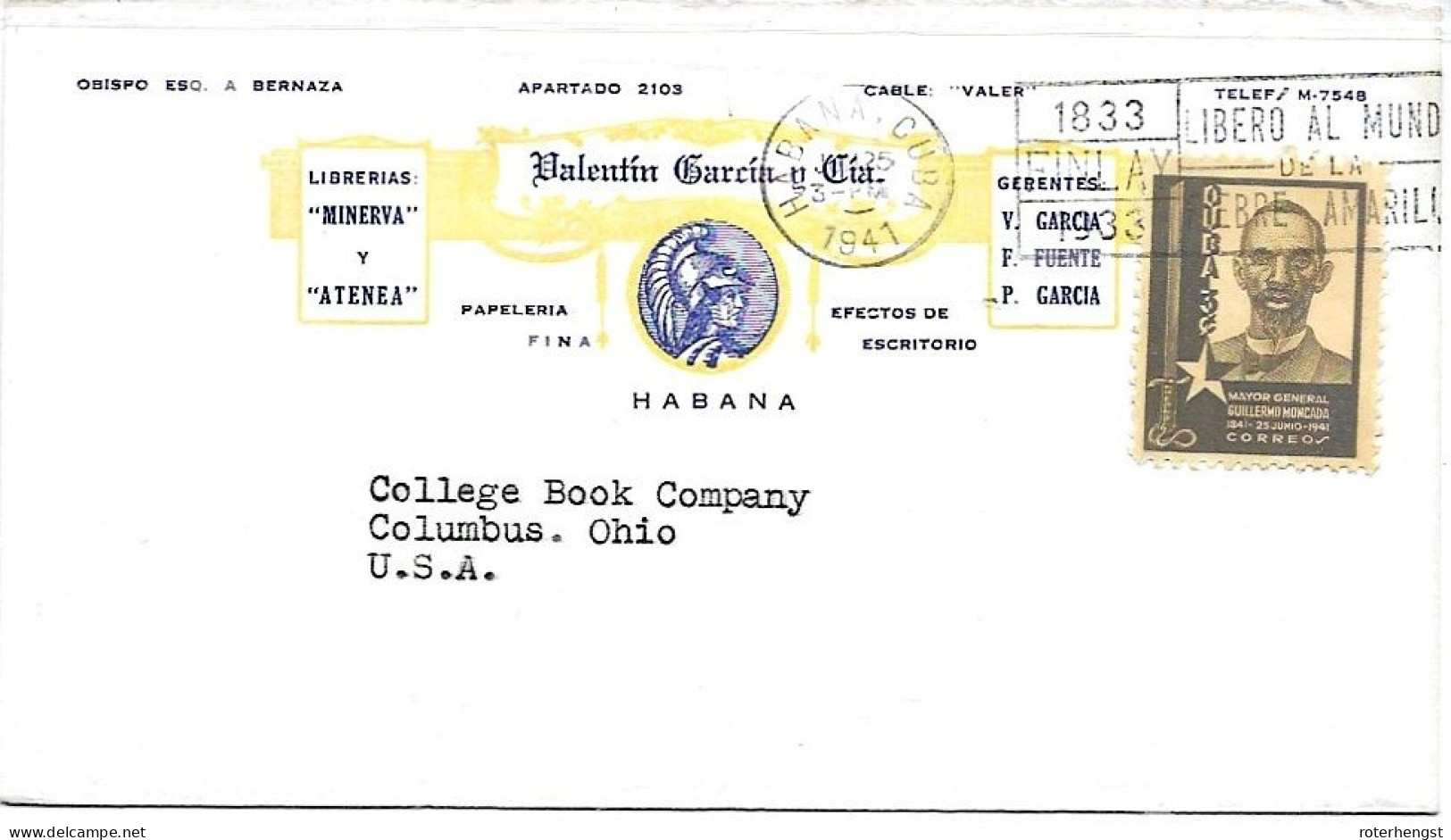 Cuba Letter 1941 To USA Uncensored - Lettres & Documents