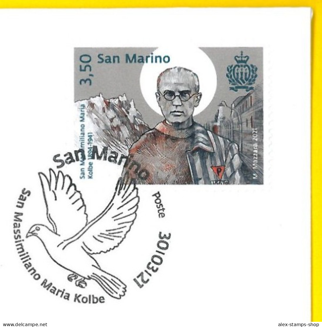 SAN MARINO 2021 FDC 80° Anniversary San Massimiliano Maria KOLBE First Day Cover - FDC