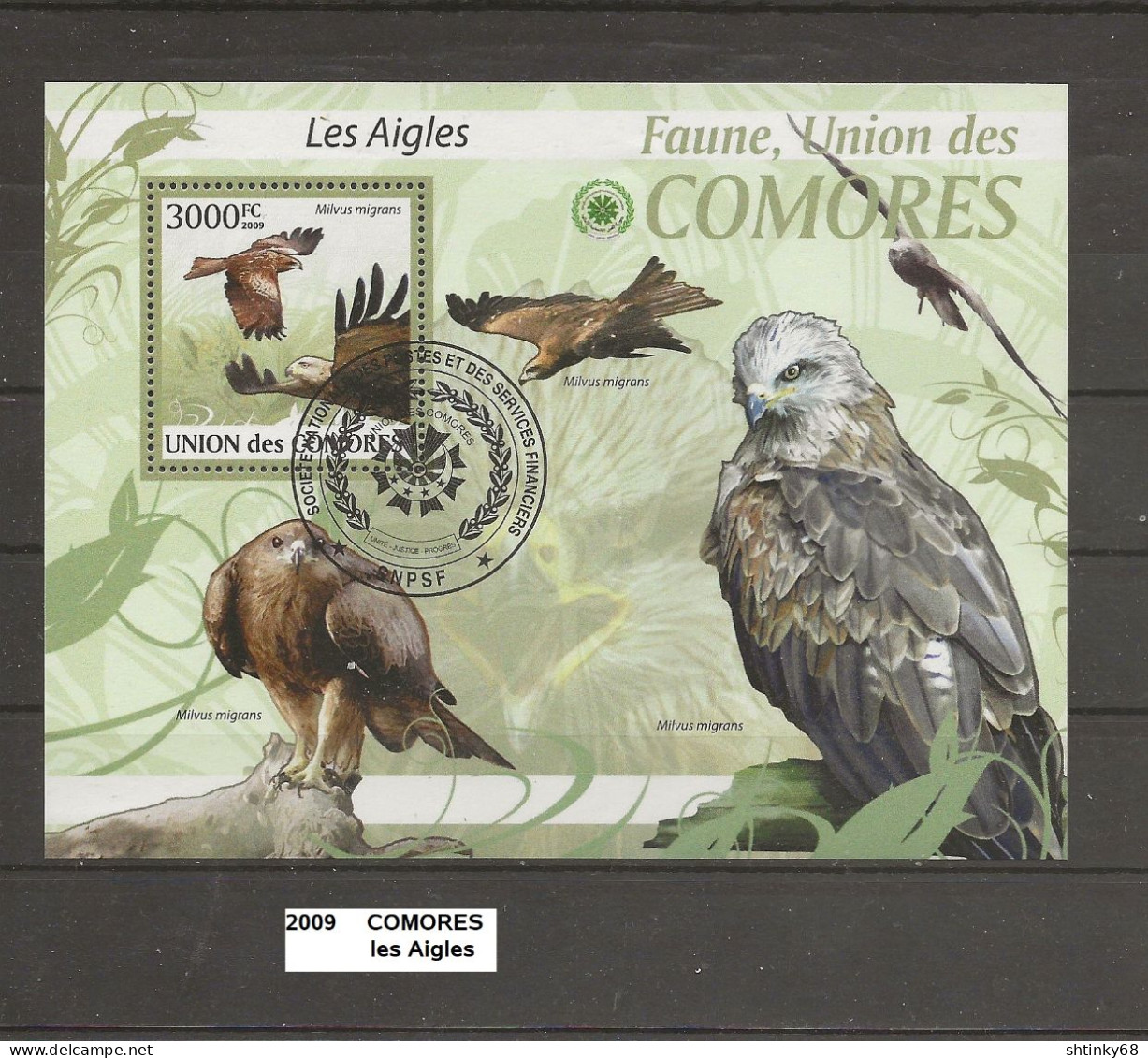 Bloc Comores De 2009 Oblitéré Aigles 3000 FC - Comores (1975-...)