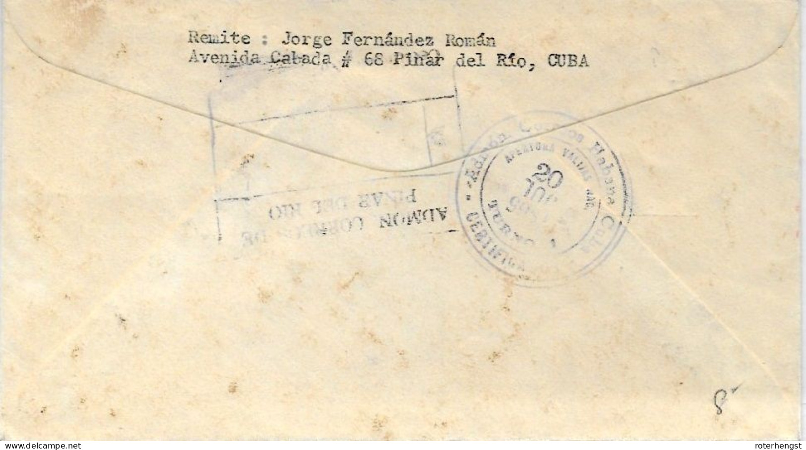 Cuba Registered Letter From Pinar Del Rio To Chile 1965 With Racoon And Hors Jumping Stamps - Usados