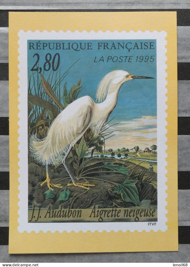 Document La Poste Programme Philatélique 1995 Aigrette Neigeuse Audubon Très Bon état - Documentos Del Correo