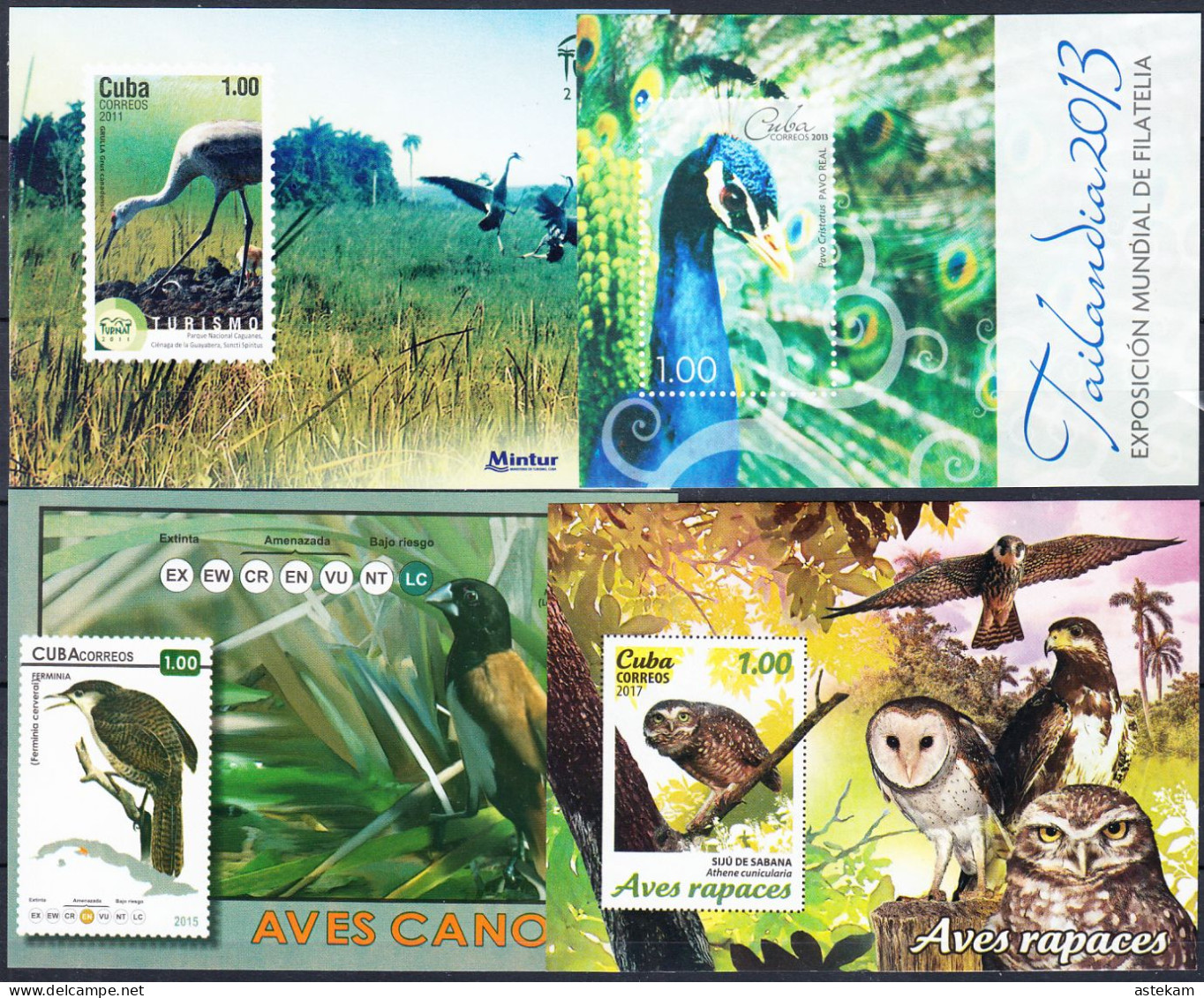 CUBA 2011; 2013; 2015; 2017, FAUNA, BIRDS, FOUR MNH BLOCKS With GOOD QUALITY, *** - Neufs