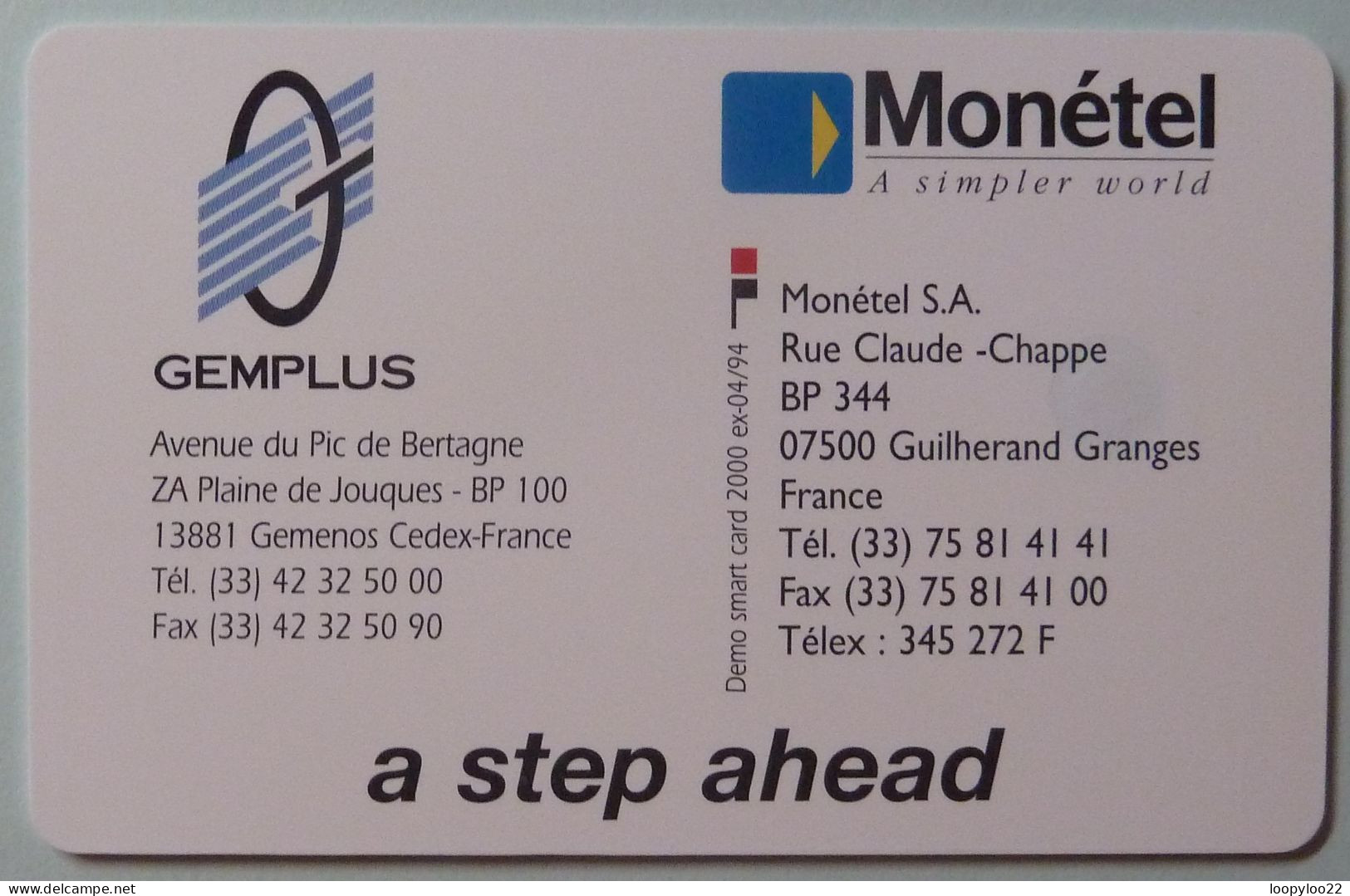 EGYPT - Chip - Gemplus Demo - Africa Telecom - Monetel - A Step Ahead - Egypte