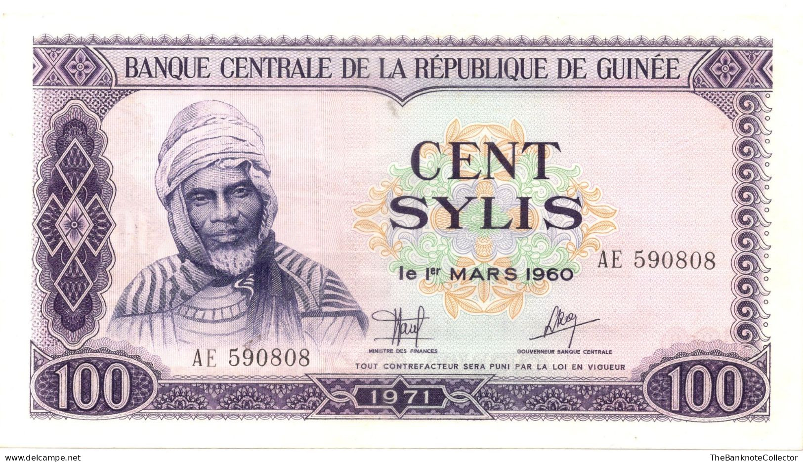 Guinea 100 Sylis 1971 P-19 EF-AUNC - Guinee