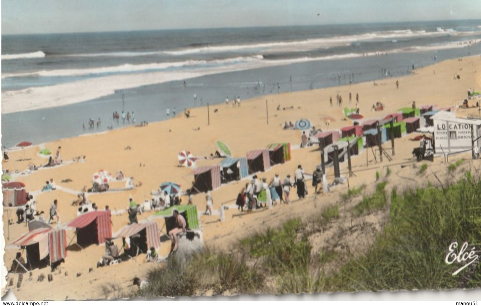 BISCAROSSE-PLAGE - CPSM : Vue Générale De La Plage - Biscarrosse