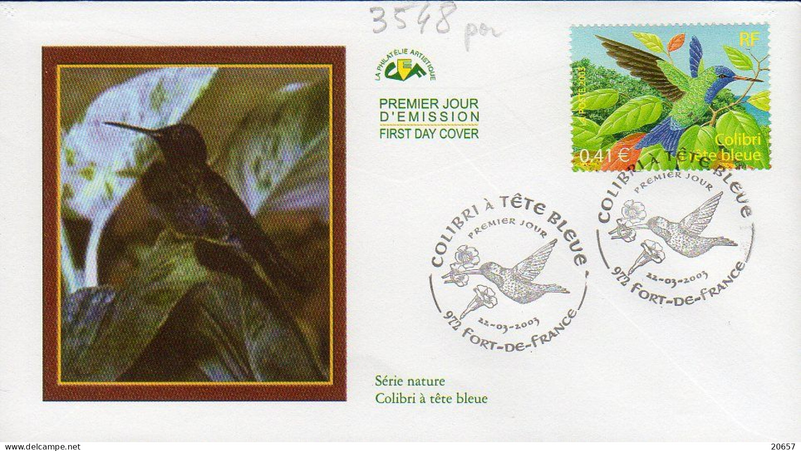 France 3548pa Fdc Colibri - Kolibries