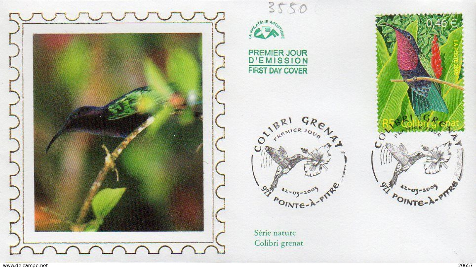France 3550 Fdc Colibri - Kolibries