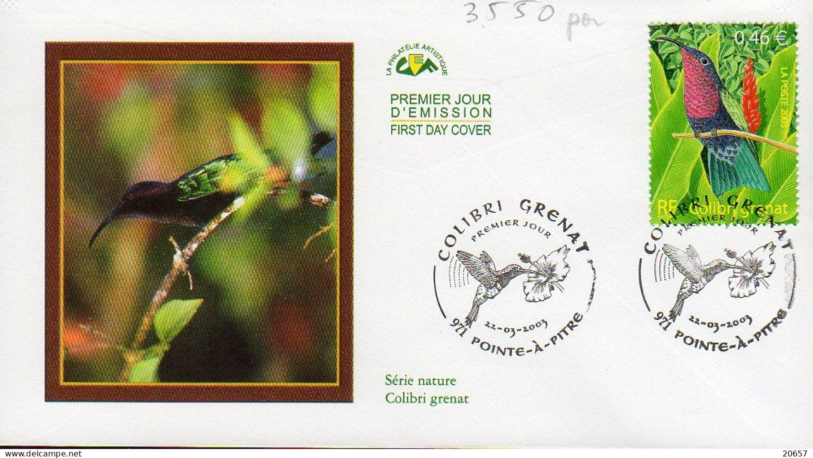 France 3550pa Fdc Colibri - Hummingbirds