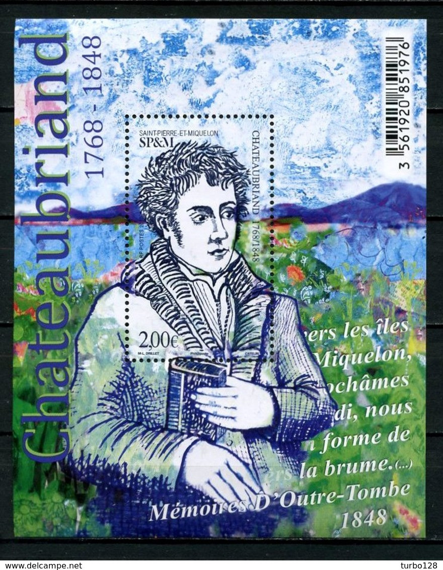 SPM Miquelon 2019 N° F1220 ** Neuf MNH Superbe Chateaubriand Ecrivain Homme Politique Personnalité Writers - Unused Stamps