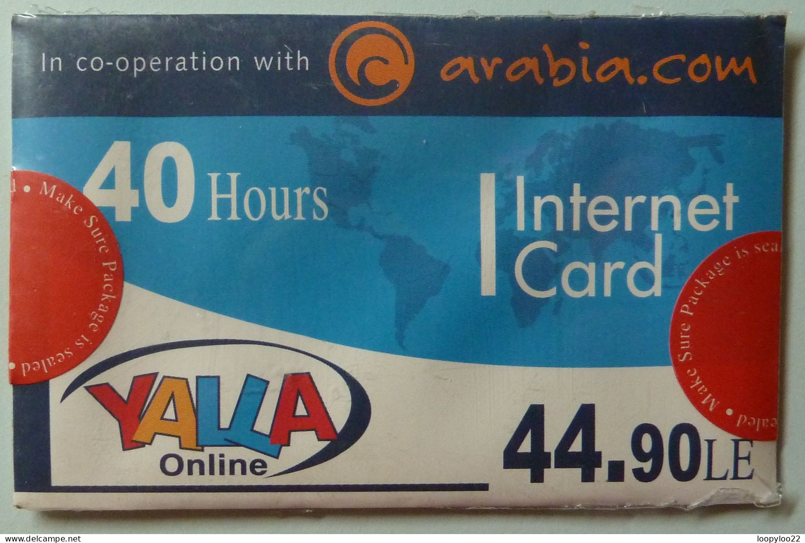 EGYPT - Internet Card - Arabia.com - YALLA Online - 40 Hours - Mint - Egypt