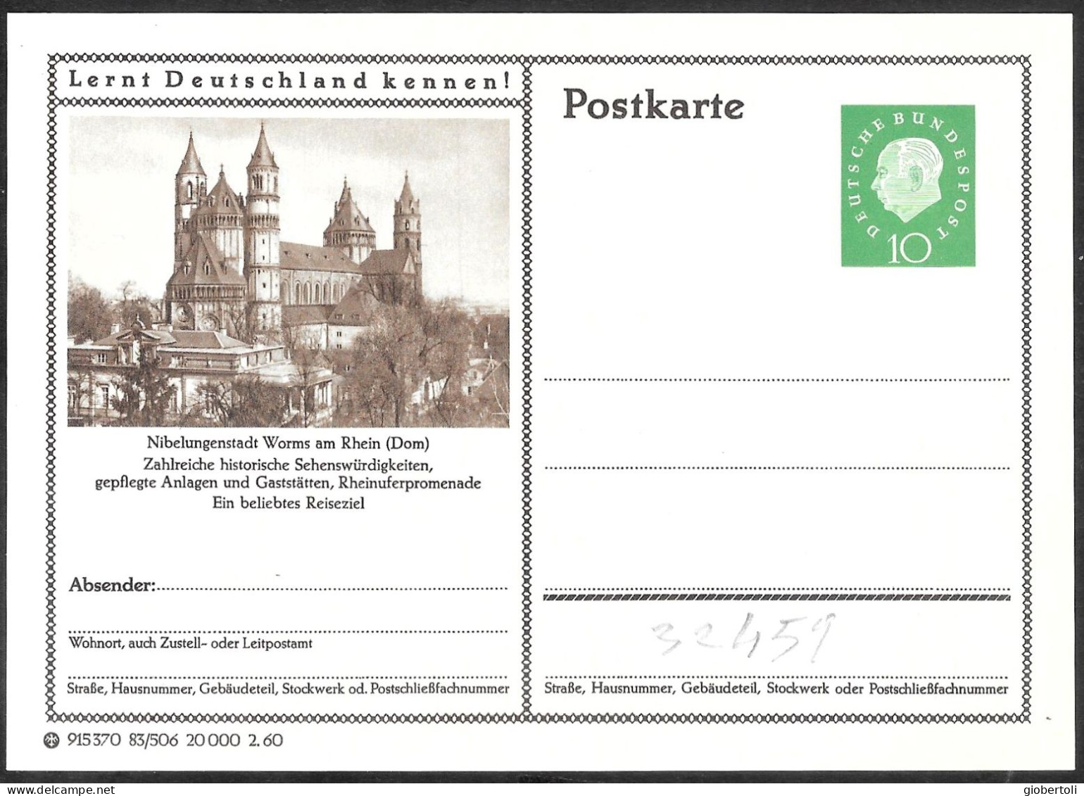 Germania/Germany/Allemagne: Intero, Stationery, Entier, Cattedrale, Cathedral, Cathédrale - Iglesias Y Catedrales