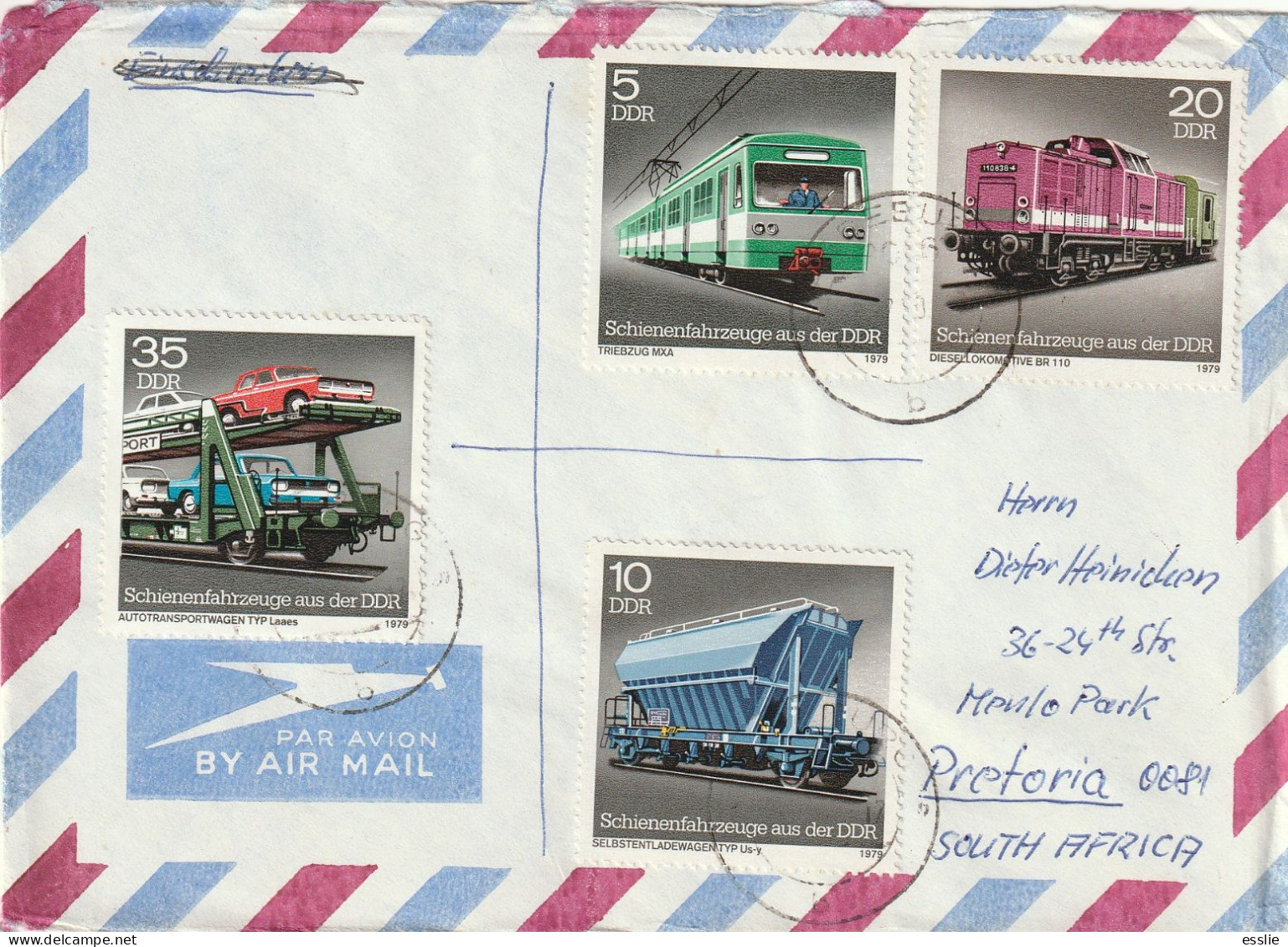 Germany DDR Cover Einschreiben Registered - 1979 - Railroad Cars Trains Locomotives Stamp Exhibition Dresden - Lettres & Documents