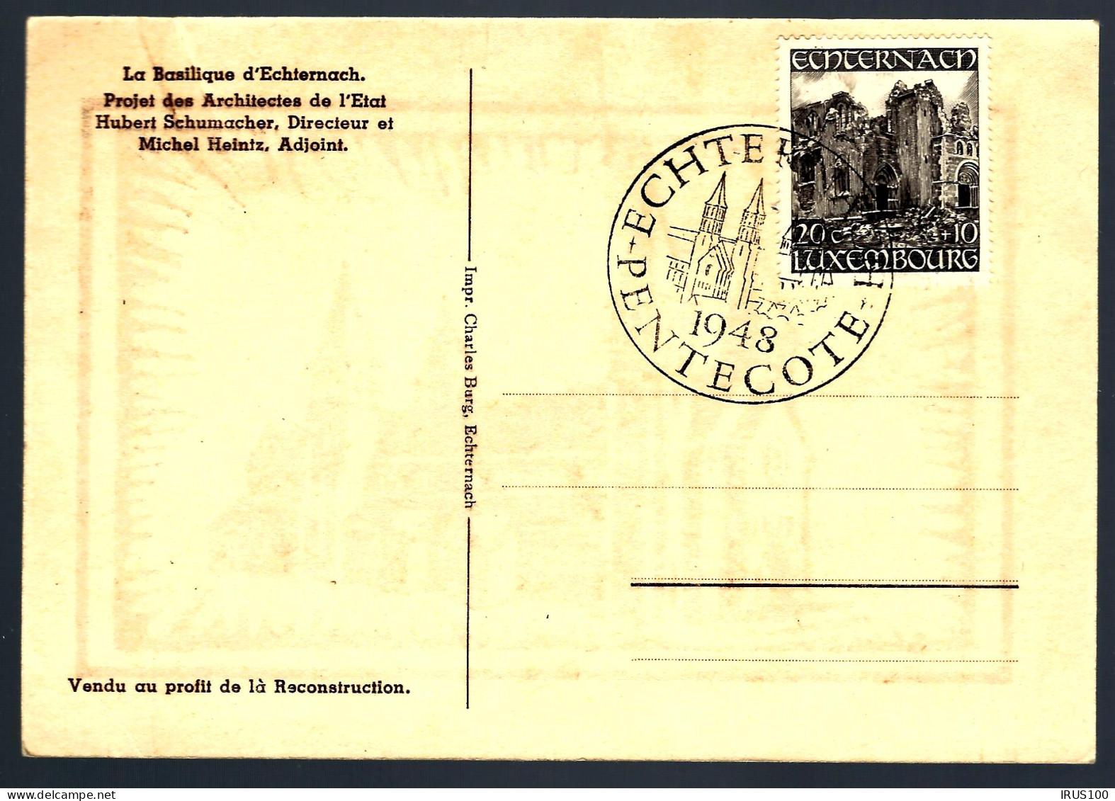 ECHTENACH - 1948 - LA BASILIQUE - Cartas & Documentos