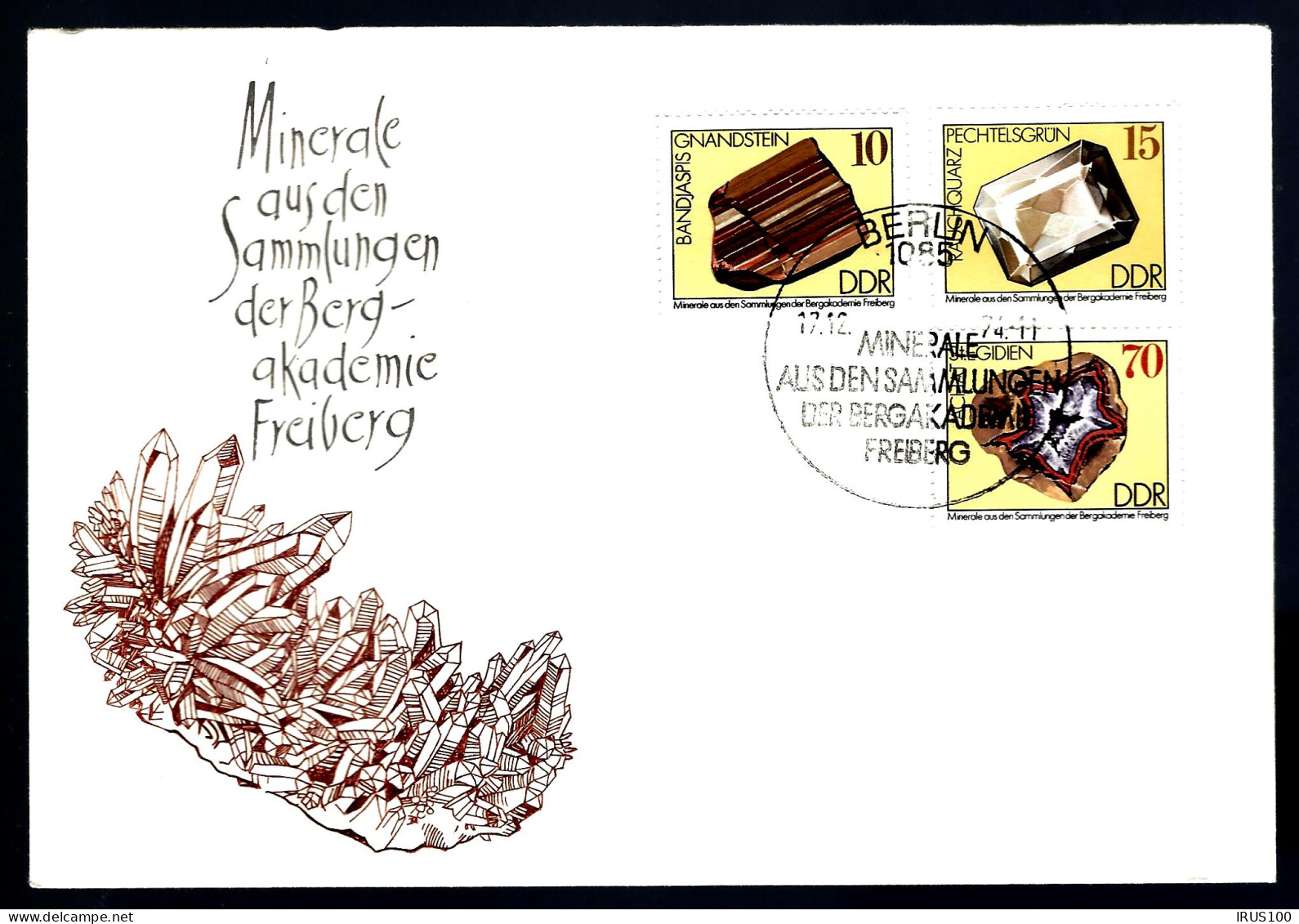 MINÉRAUX - COLLECTION DE LA BERG-AKADEMIE - FRIBOURG - 2 ENVELOPPES - Mineralen