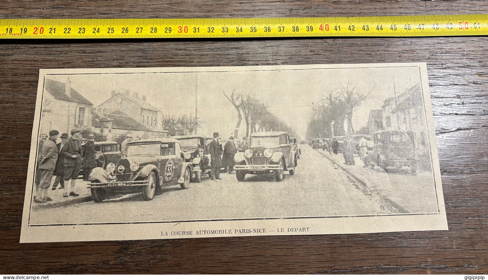 1930 GHI12 LA COURSE AUTOMOBILE PARIS-NICE DÉPART Vieille Poste à Orly, - Verzamelingen