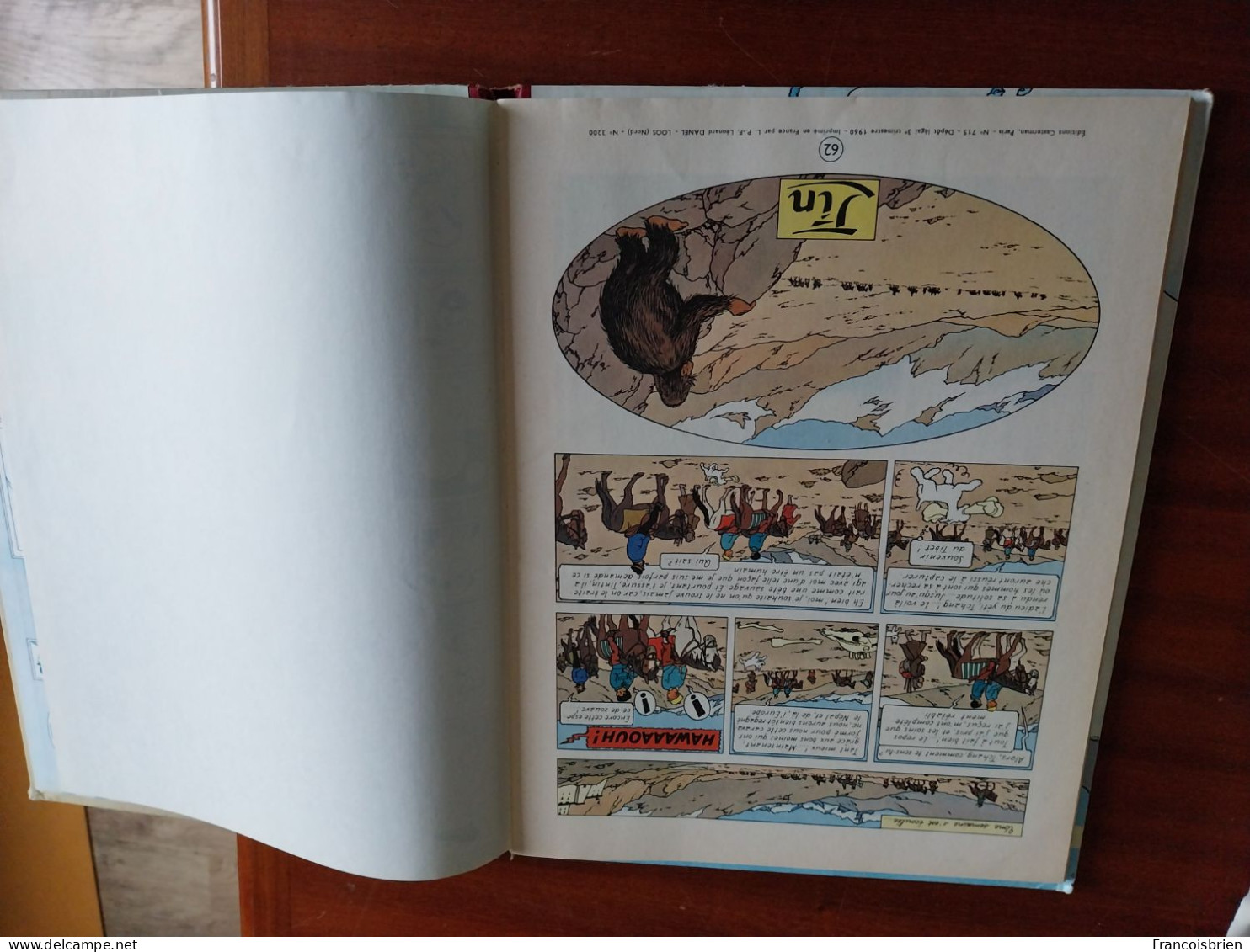 Tintin Ancien , Tintin Au Tibet B29 EO Mention Redoutable 9 - Edizioni Originali (francese)