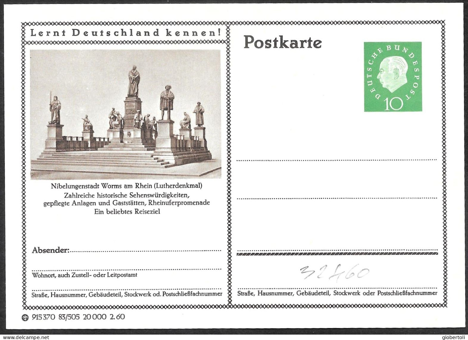 Germania/Germany/Allemagne: Intero, Stationery, Entier, Monumento A Lutero, Monument To Luther, Monument à Luther - Monuments