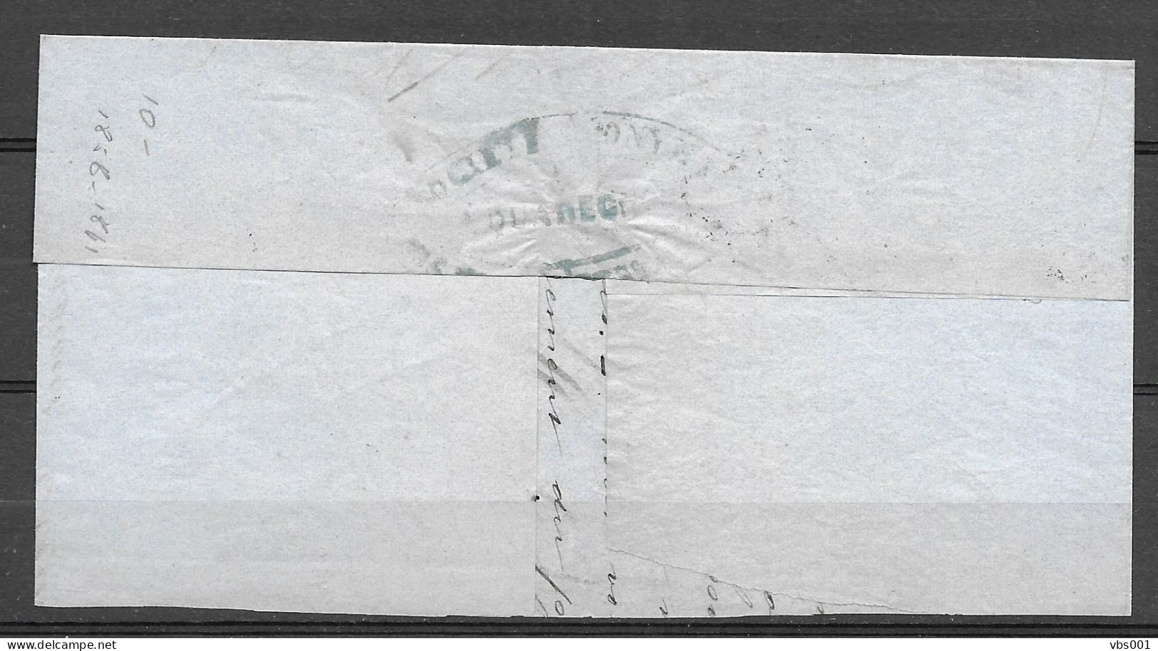 OBP10A Op Brief Uit 1860 Verzonden Vanuit Jemmapes (P65), Met Vertrekstempel - 1858-1862 Medallones (9/12)