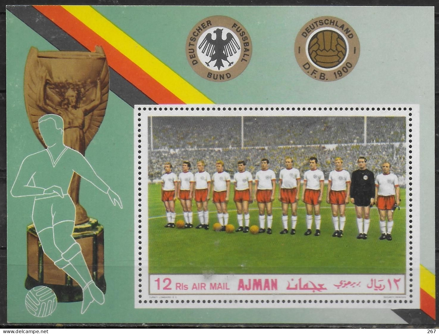 AJMAN   BF   * *  JO 1972   Football  Soccer  Fussball Coupe - Unused Stamps