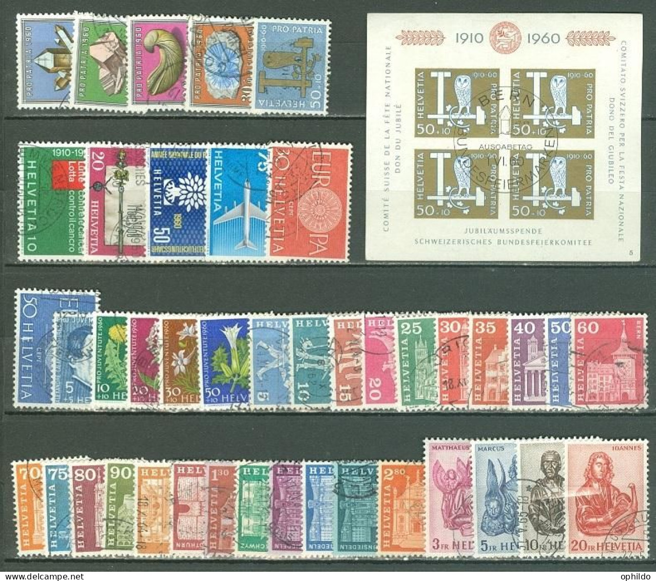 Suisse   Annee Complete 1960  Ob  TB    Cote 69 Euro Env   - Gebruikt