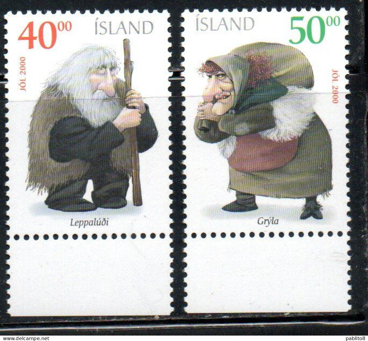 ISLANDA ICELAND ISLANDE 2000 CHRISTMAS NATALE NOEL WEIHNACHTEN NAVIDAD JOL COMPLETE SET SERIE COMPLETA MNH - Unused Stamps