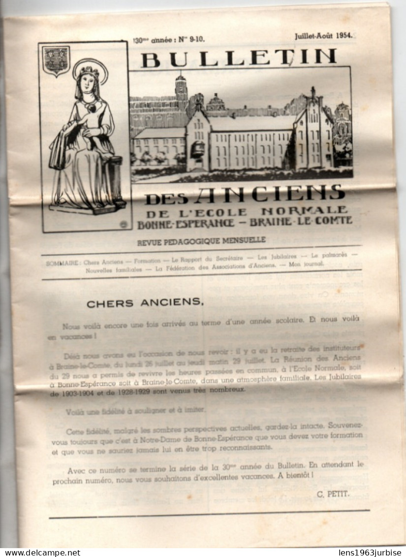 Bulletin Des Anciens De L'Ecole Normale  , Braine Le Comte ( 1954 ) - 1950 - Heute