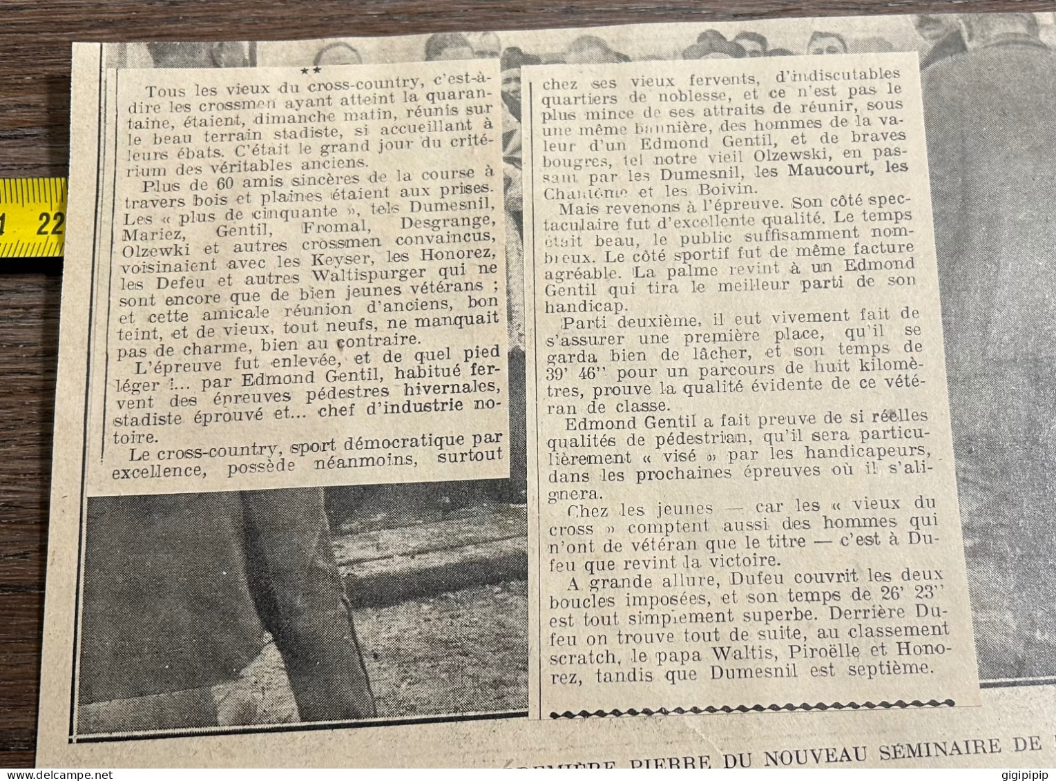 1930 GHI12 CROSS DES VIEUX A PARIS Dumesnil, Mariez, Gentil, Fromal, Desgrange, Olzewki Edmond Gentil Maucourt - Sammlungen