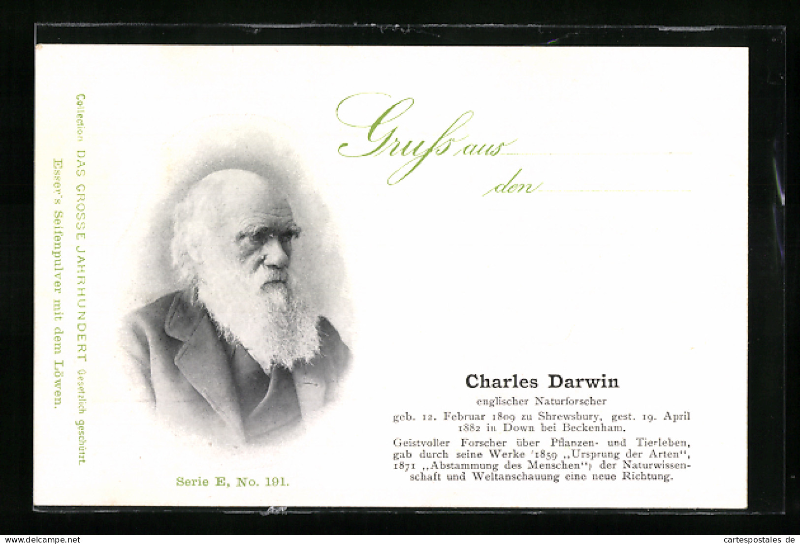 AK Charles Darwin, Englischer Naturforscher  - Personaggi Storici