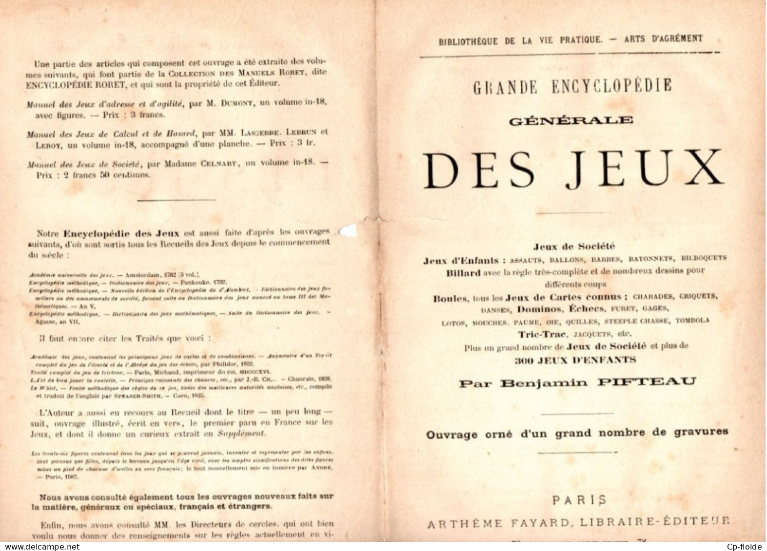 LIVRE . JEUX . " GRANDE ENCYCLOPÉDIE GÉNÉRALE DES JEUX " - Réf. N°291L - - Giochi Di Società