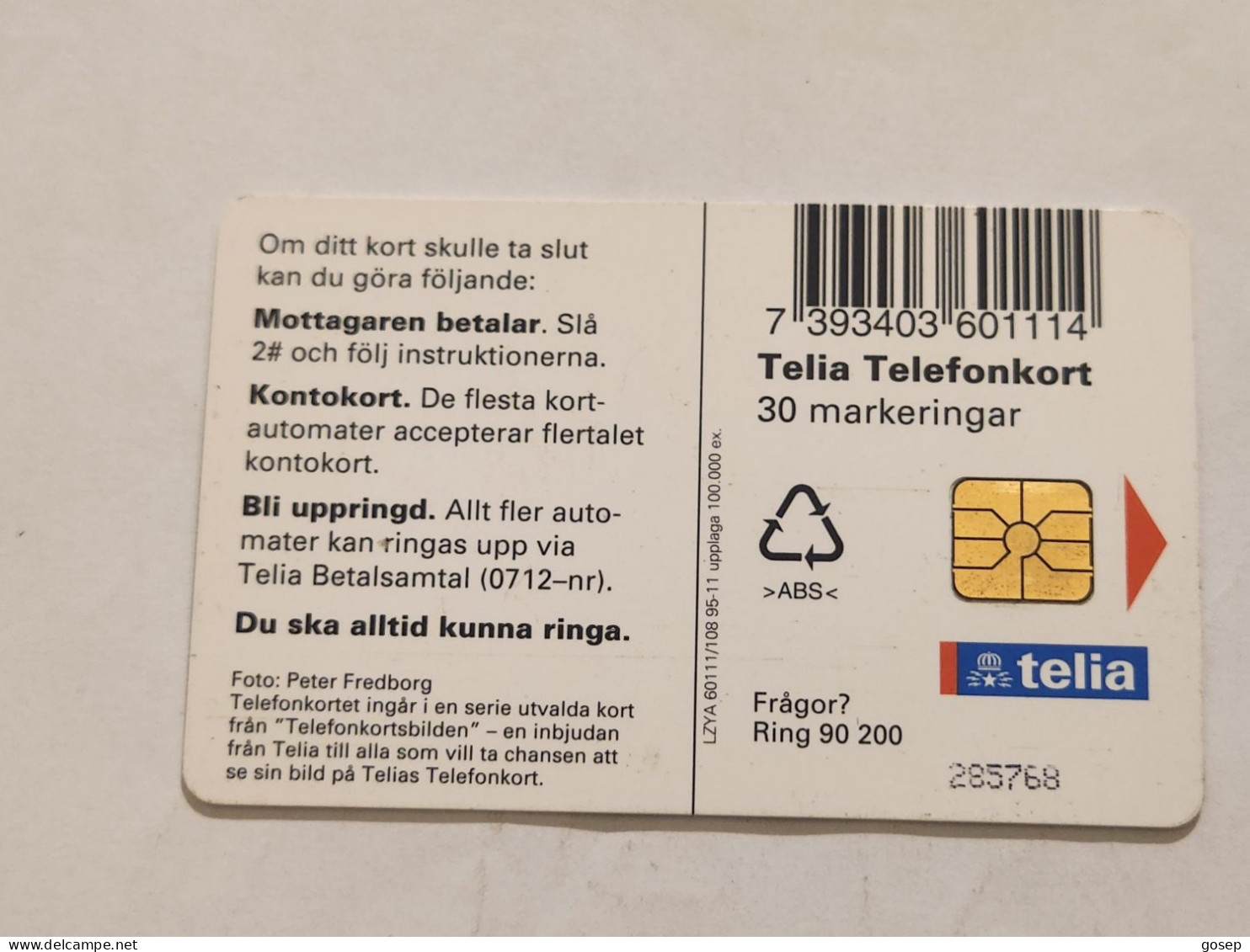 SWEDEN-(SE-TEL-030-0108)-Archipelago -Skärgå-(15)(Telefonkort 30)(tirage-100.000)(285768)-used Card+1card Prepiad Free - Sweden