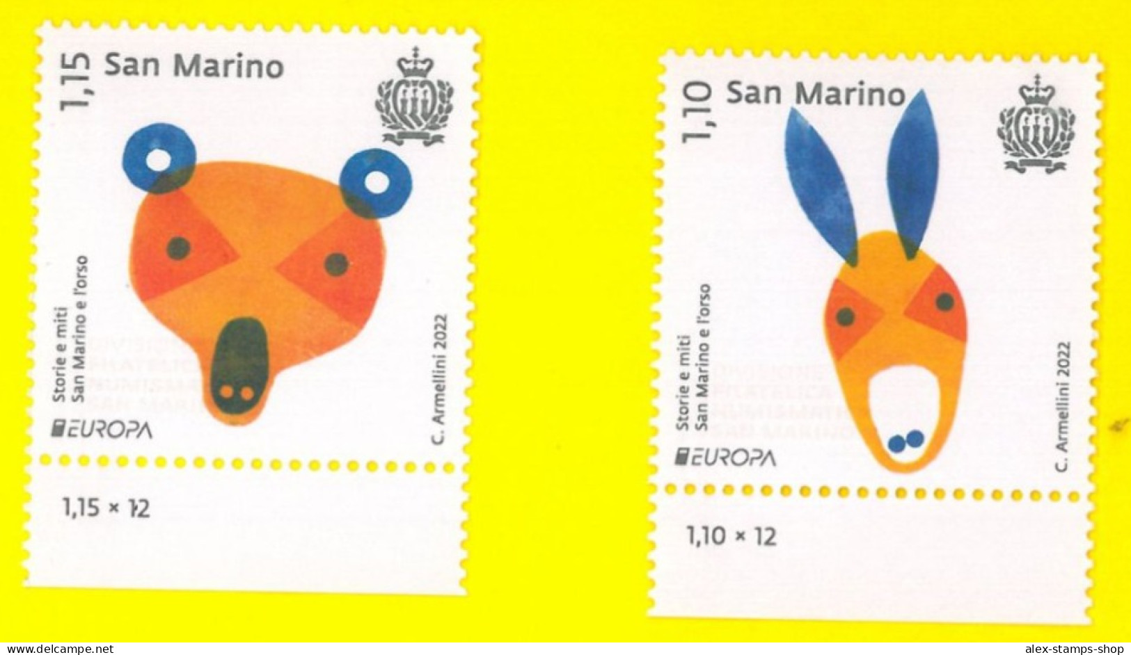 SAN MARINO 2022 EUROPA Storie E Miti Serie 2 Valori - New Set - Neufs