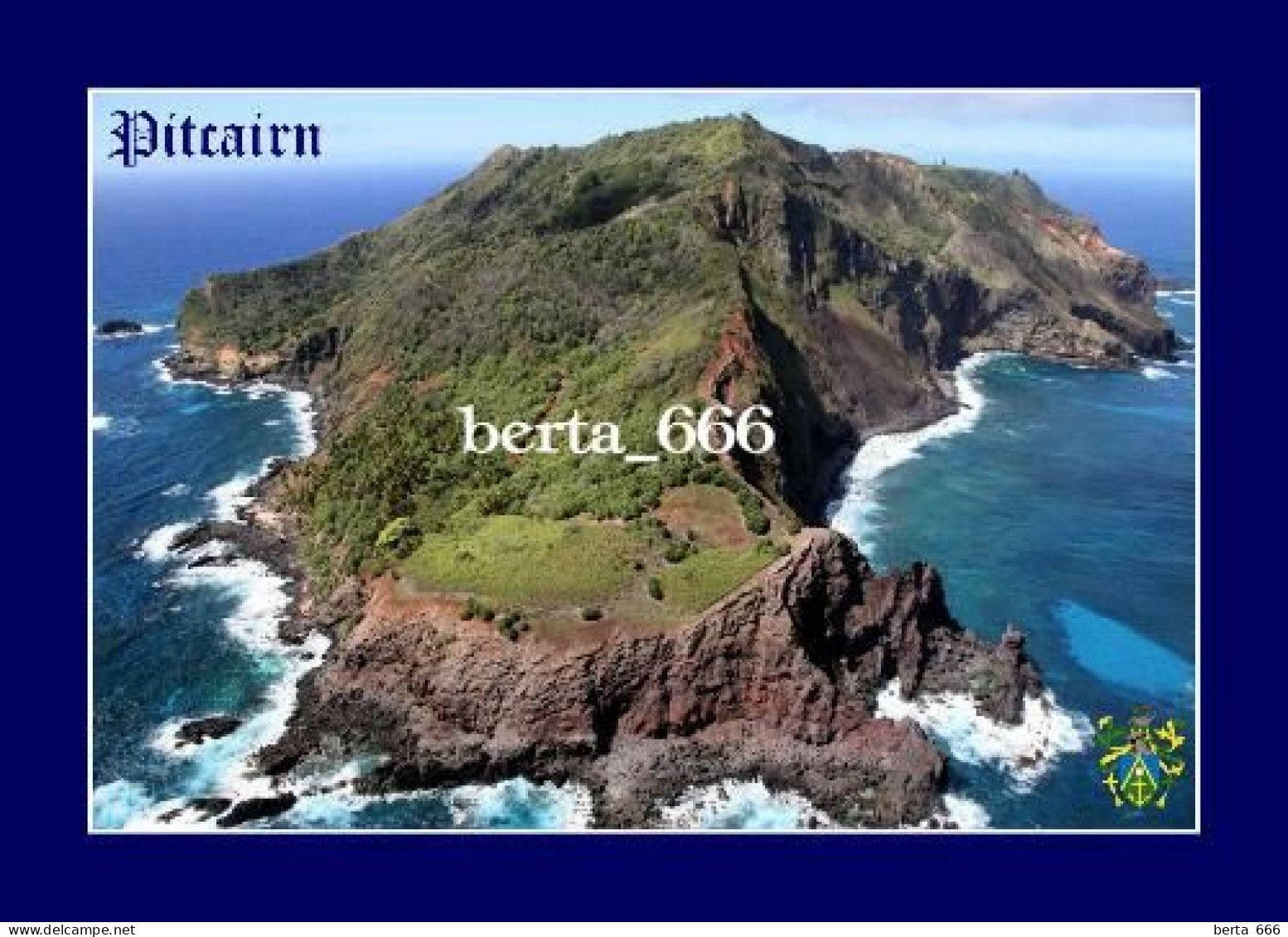 Pitcairn Island Aerial View New Postcard - Islas Pitcairn