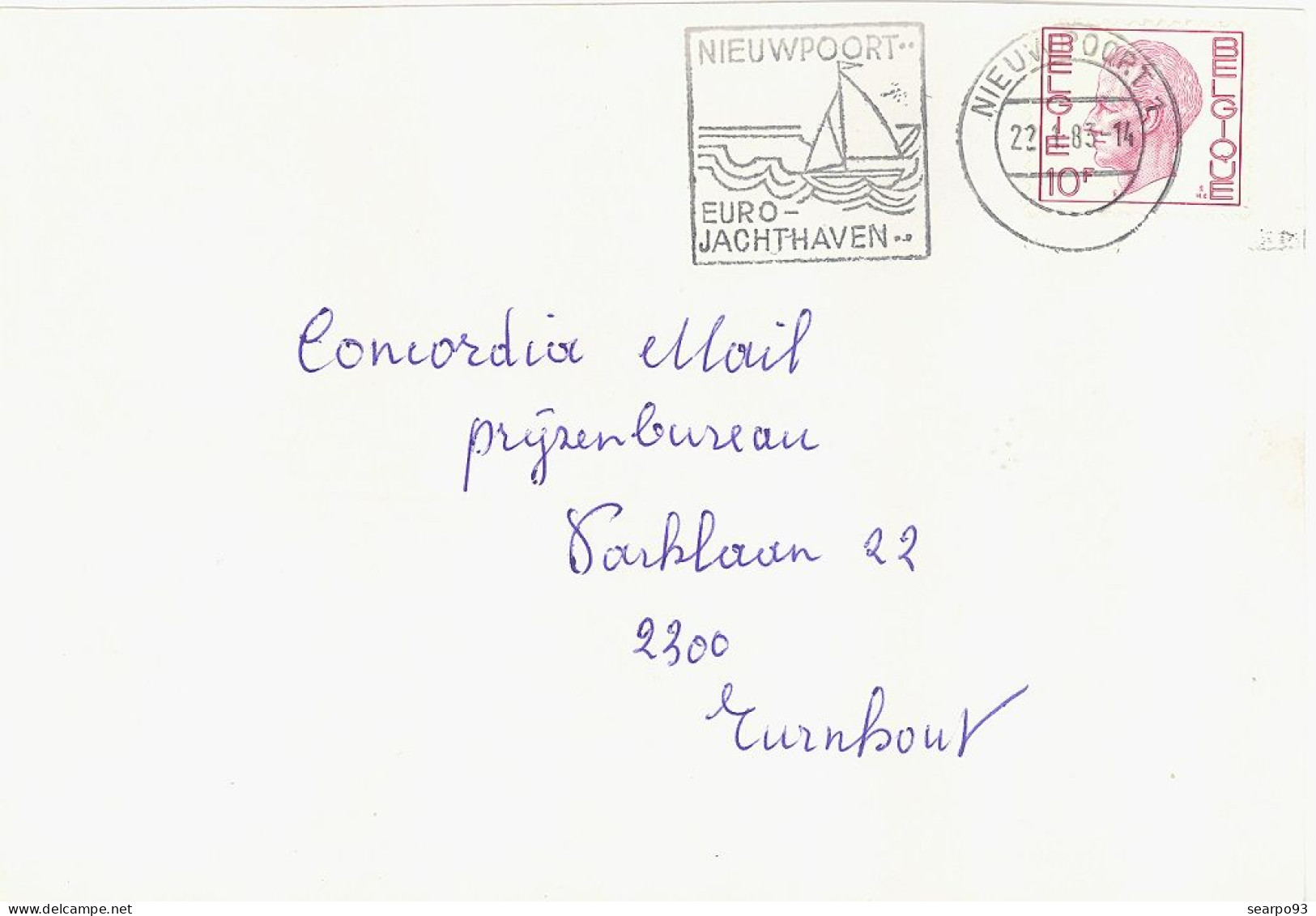 BELGIUM. POSTMARK. NIEUWPOORT. 1983 - Autres & Non Classés