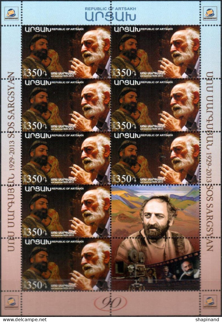 Artsakh 2019 ""90th Anniversary Of Sos Sargsyan (1829-1913). Actor" Sheet Quality:100% - Armenia