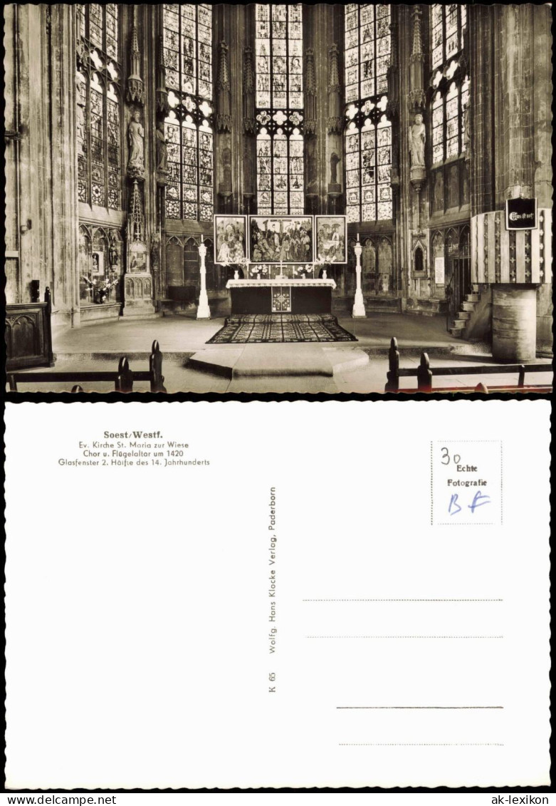 Ansichtskarte Soest Ev. Kirche St. Maria Zur Wiese Chor U. Flügelaltar 1960 - Soest