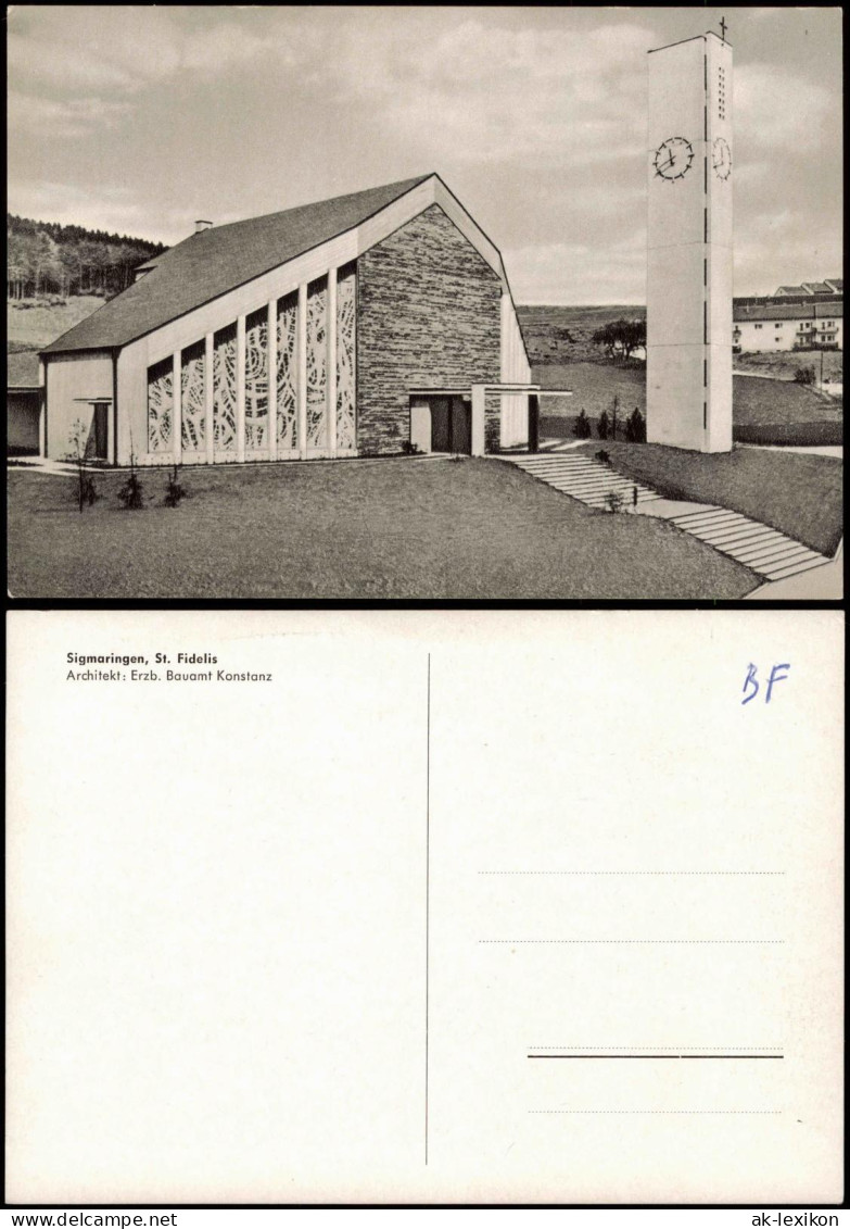Ansichtskarte Sigmaringen St. Fidelis Architekt: Erzb. Bauamt Konstanz 1961 - Sigmaringen