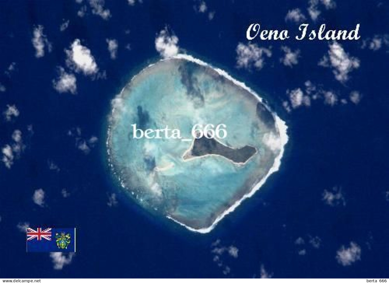 Pitcairn Islands Oeno Satellite View New Postcard - Pitcairn